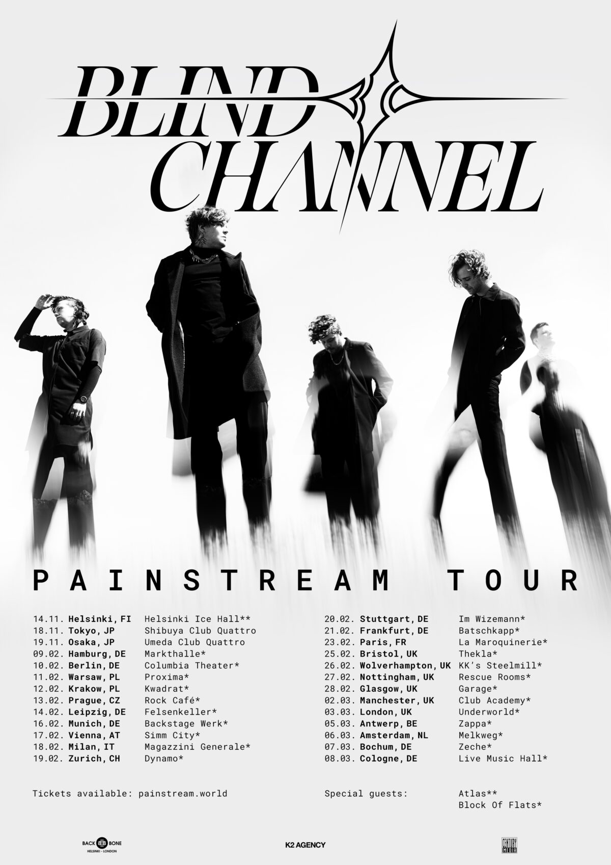 Blind Channel UK tour 2027 poster
