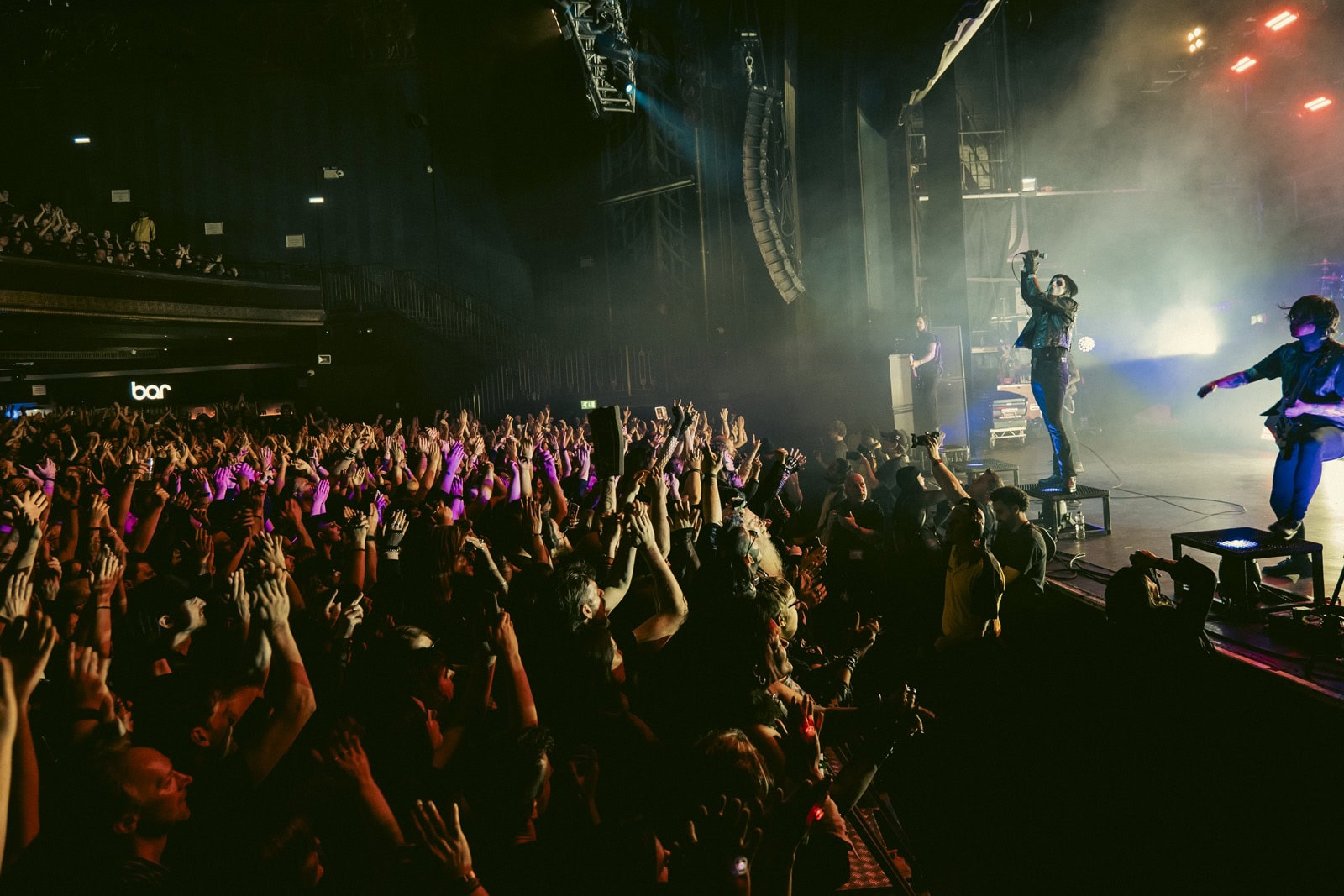 The packed O2 Forum Kentish Town crowd with arms raised as Creeper play