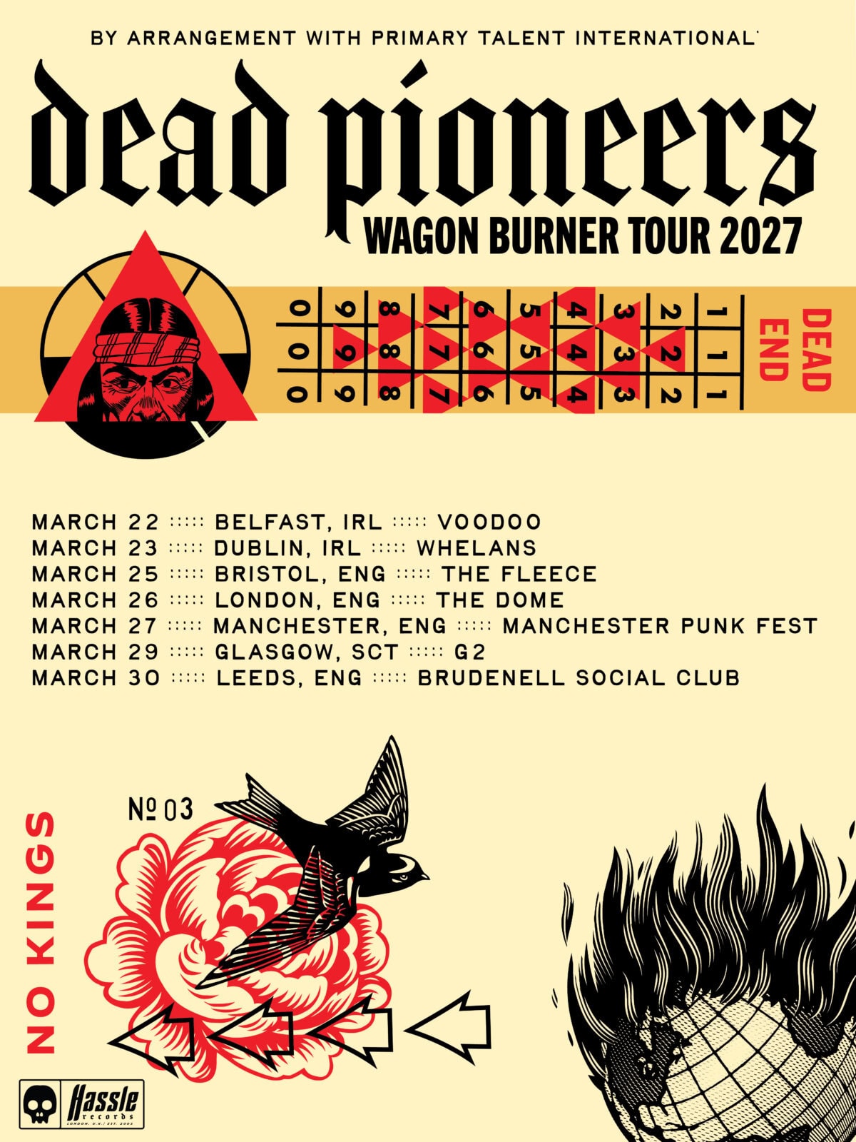 Dead Pioneers UK tour 2027 poster