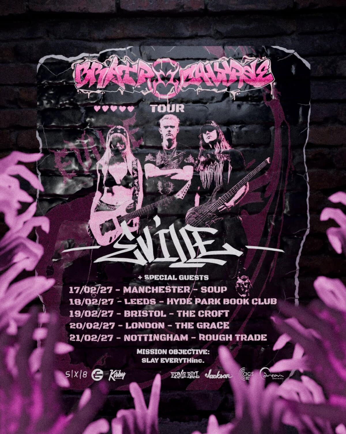 Eville UK tour 2027 poster
