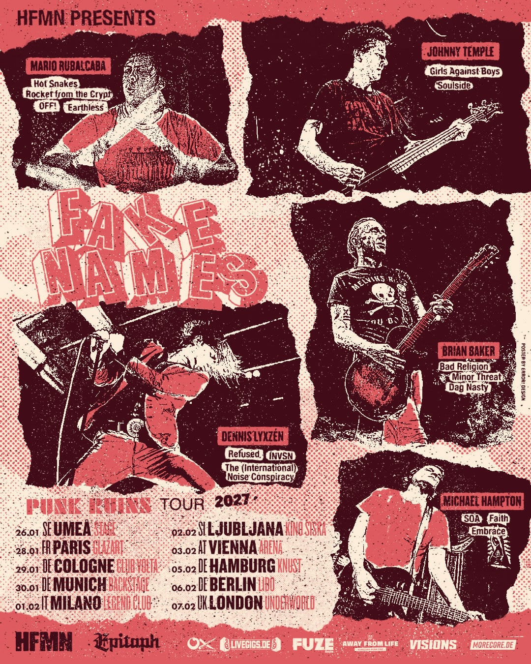Fake Names UK tour 2027 poster